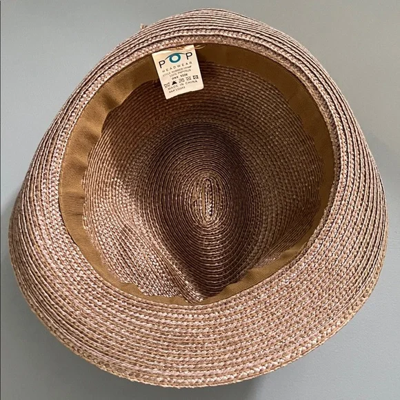 Straw Fedora with Black Band Hat - Picture 4 of 7